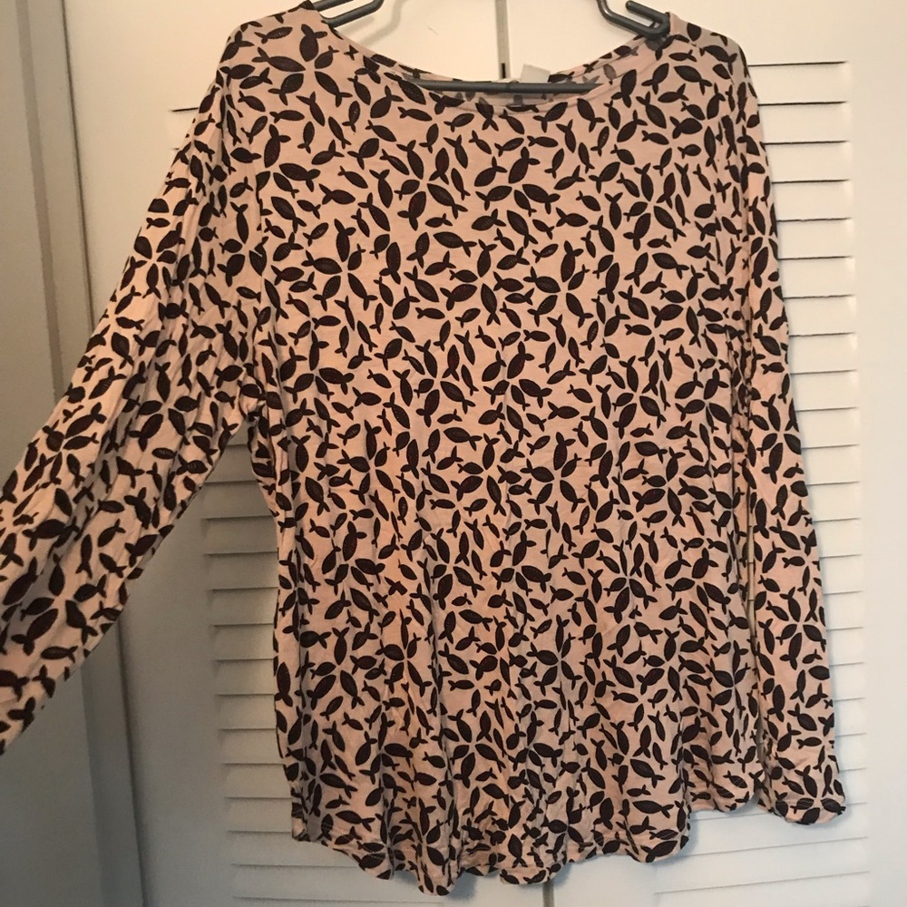 Printed 3/4 sleeve top